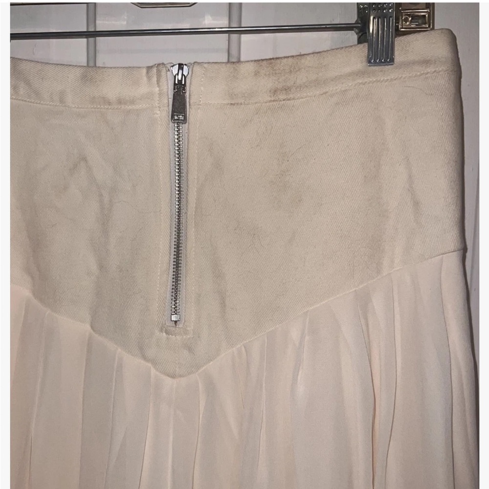 NEW The Bright Side Nomad Midi Skirt Denim Chiffon High Waist Rocky Barnes L - Picture 14 of 16
